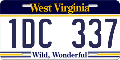 WV license plate 1DC337