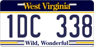 WV license plate 1DC338