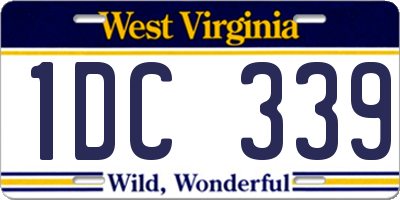 WV license plate 1DC339