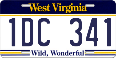 WV license plate 1DC341