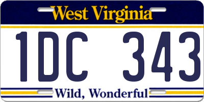 WV license plate 1DC343