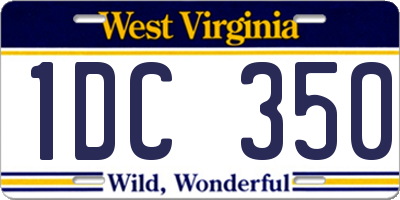 WV license plate 1DC350