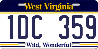 WV license plate 1DC359