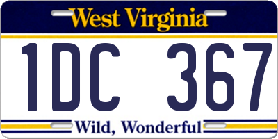 WV license plate 1DC367