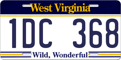 WV license plate 1DC368