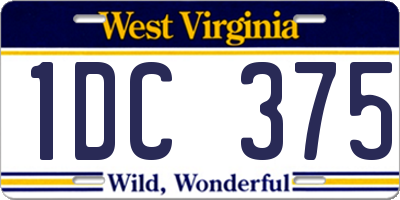 WV license plate 1DC375