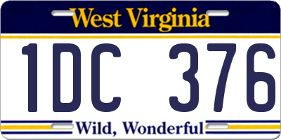 WV license plate 1DC376