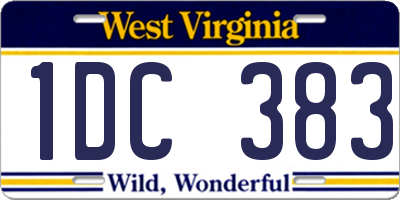 WV license plate 1DC383