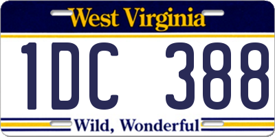 WV license plate 1DC388