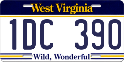 WV license plate 1DC390