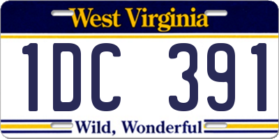 WV license plate 1DC391