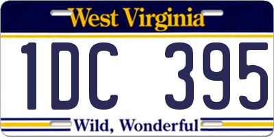 WV license plate 1DC395