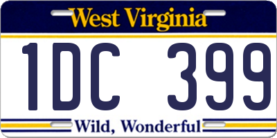 WV license plate 1DC399