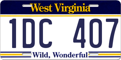 WV license plate 1DC407
