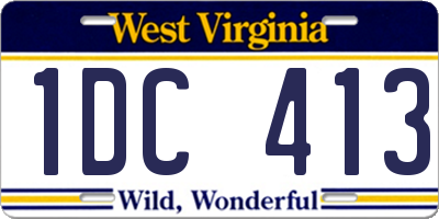 WV license plate 1DC413