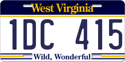WV license plate 1DC415
