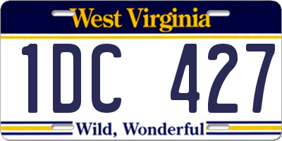 WV license plate 1DC427