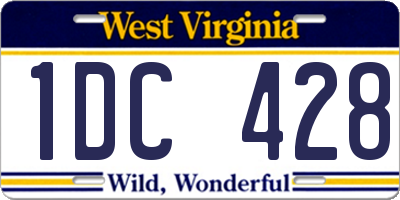 WV license plate 1DC428