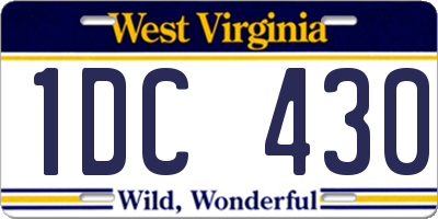 WV license plate 1DC430