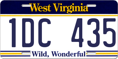 WV license plate 1DC435