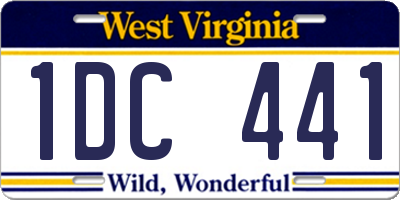 WV license plate 1DC441