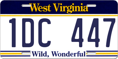 WV license plate 1DC447