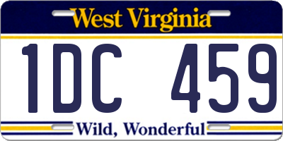 WV license plate 1DC459
