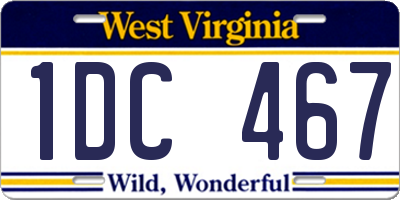 WV license plate 1DC467