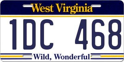 WV license plate 1DC468