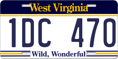 WV license plate 1DC470