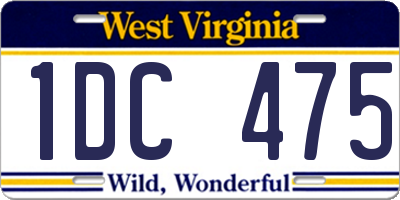WV license plate 1DC475