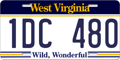 WV license plate 1DC480