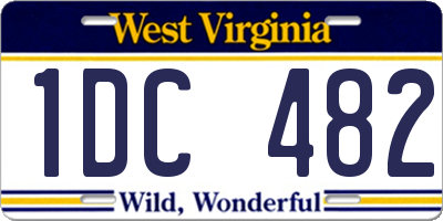 WV license plate 1DC482