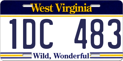 WV license plate 1DC483