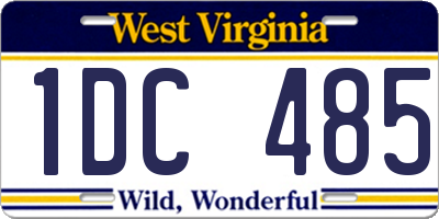 WV license plate 1DC485