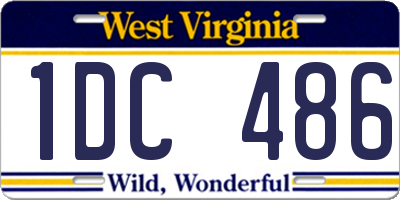 WV license plate 1DC486