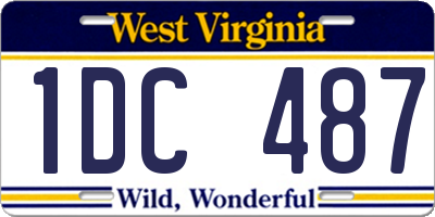 WV license plate 1DC487