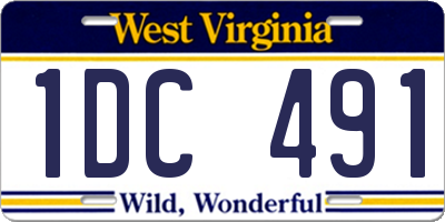 WV license plate 1DC491