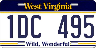 WV license plate 1DC495