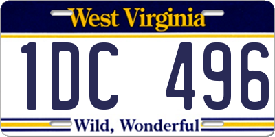 WV license plate 1DC496