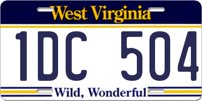 WV license plate 1DC504