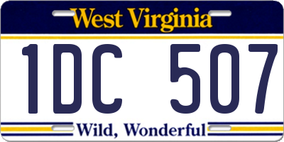 WV license plate 1DC507