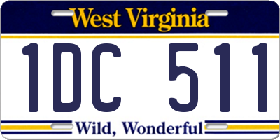 WV license plate 1DC511