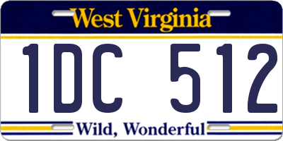 WV license plate 1DC512