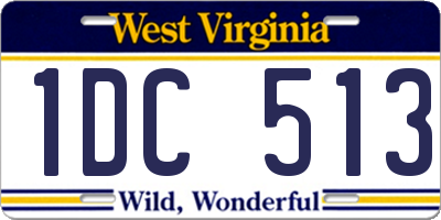 WV license plate 1DC513
