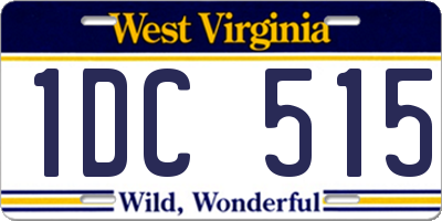 WV license plate 1DC515