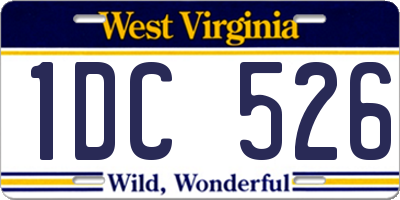 WV license plate 1DC526