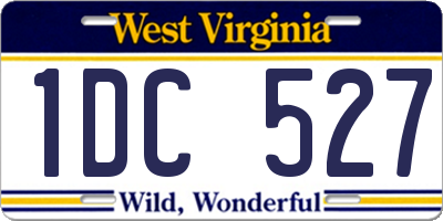 WV license plate 1DC527
