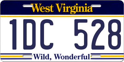 WV license plate 1DC528