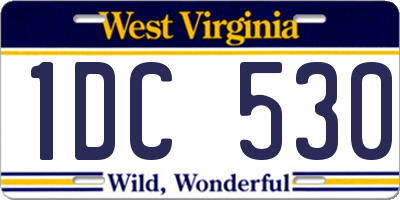 WV license plate 1DC530